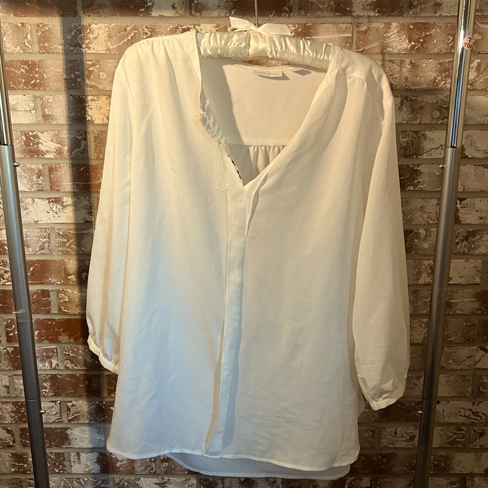 White New York and Company blouse size large.
